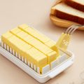 Spreeshop Butter Cutting Storage Box Butter Dish Cutter with Lid Transparent Cheese Slicer Tray Container Household Kitchen Tool 1. 