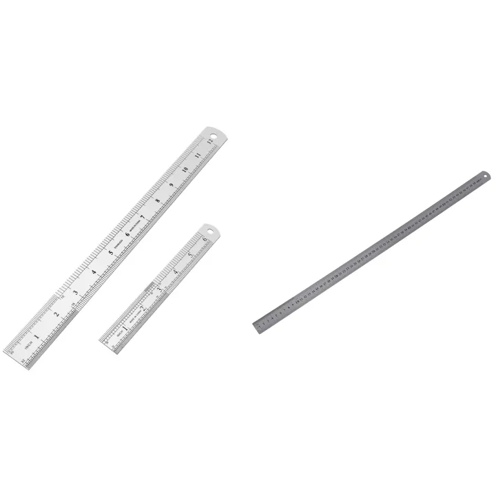 fasdaga 60cm Stainless Metal Measuring Straight Ruler with Stainless ...