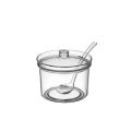 Transparent Acrylic Sugar Bowl Seasoning Box With Spoon and Lid Anti-fall Seasoning Jar Visible Condiment Container Dining Table. 