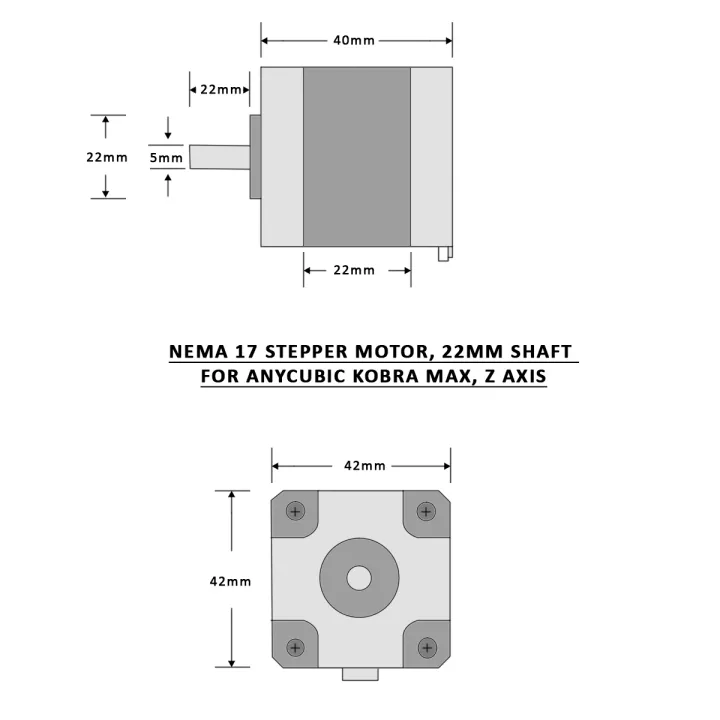 Nema%2017%20Stepper%20Motor,%2022mm%20Shaft%20for%20Anycubic%20Kobra%20Max,%20Z%20Axis%20-%20Image%203
