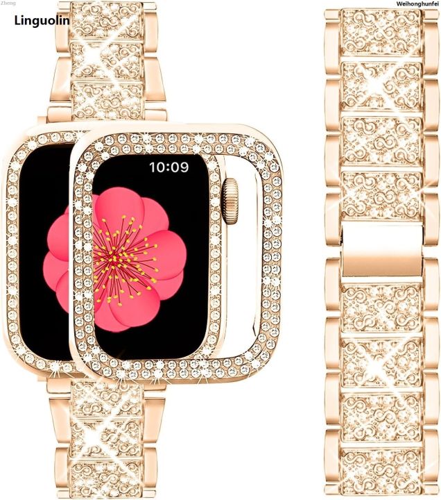 WeihonghunfeiLinguolin%20SEatch%20S%20for%20iW44%2045mmm%2041%20strap%2040%20strap%20for%20+%20stainless%20steel%20double-row%20Profesional%20diamond%20case%20Apple%20Watchm%20metal%20strap%20eries%209%208%207%206%205%204%20Bargain%20price%20-%20Image%202