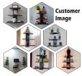 Wooden 3 Tier Wall Mount Triple Shelf in Black. 