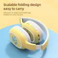 Mark Wireless Cute Kids Bluetooth 5.0 Headphone Support TF Card Play Foldable HIFI Music Headset. 