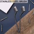 (COKP) 20 Pieces Mini Handle Stainless Steel Wire Bristles Brush Set for Cleaning Welding Slag, Stain and Rust (Silvery). 