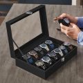 Qubix 12 Slots Smart Watch Box PU Leather Watch Display Case Storage Box Organizer. 