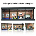 Diorama 1/64 Scale Car Garage Model LED Lighting City Street View Car Parking Lot Model Car Showroom Scene Model Display Collection Toy Gift. 