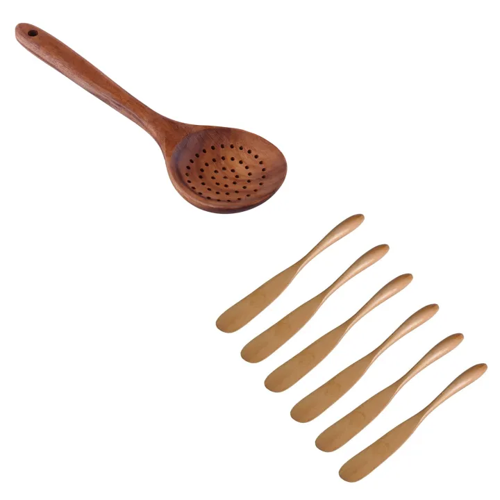 NAMUNY%201x%20Teak%20Wood%20Spoon%20Long%20Handle%20Spoon%20Ladle%20Big%20Rice%20Paddle%20Wooden%20Spoon%20&%206x%20Wooden%20Butter%20Knife%20Cheese%20Spreader%20-%20Image%205