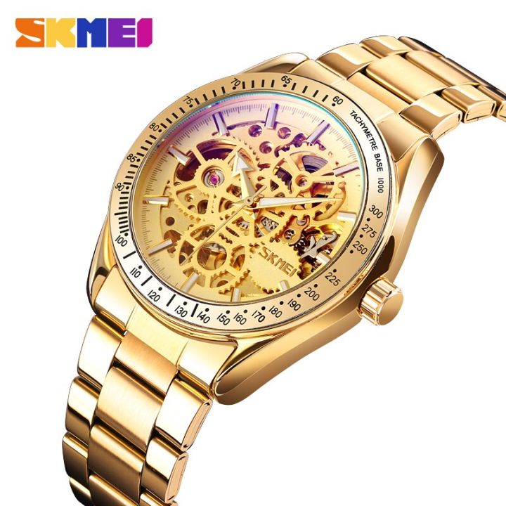 SKMEI 9194 Automatic Stainless Steel Luminous Hollow Mechanical