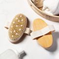 Durable Boar Bristle Body Brush Wooden Natural Shower Brushes Soft Dry Brushing for Exfoliation. 