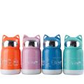 Cute Cat Printed And Cat Ear Glass Water Bottle. 