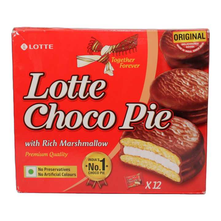 Lotte Choco Pie With Rich Marshmallow Premium Quality 12 Packs | Daraz ...