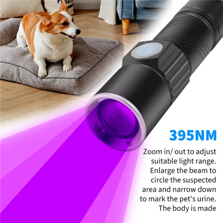 395Nm%20UV%20Light%20Flashlight%20Blacklight%20USB%20Rechargeable%20LED%20Flashlight%20Waterproof%20Inspection%20Pet%20Urine%20Torch%20Lamp%20-%20Image%206