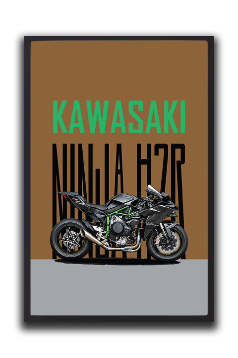 Kawasaki Ninja H2R Superbike Wall Art Frame| One Piece Frame