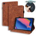 Samsung Galaxy Tab A 8.0 & S Pen (2019) P200 P205 Leather Case, 3D Relief Calf Style Folio Stand Magnetic Smart Cover with Card Slot Pencil Holder. 