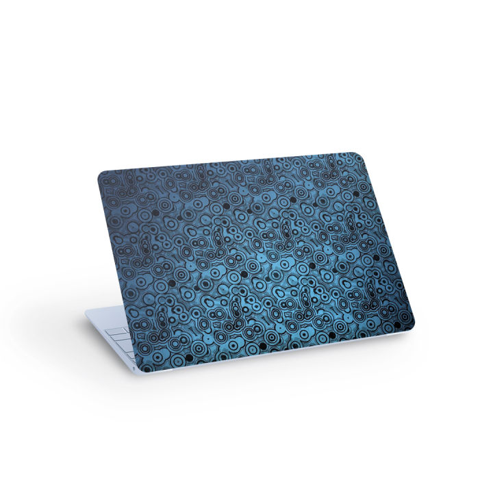 Rouns Computer Sticker Laptop Back Sticker For Up to 15.6inch Laptop (Blue Round Pattern ...