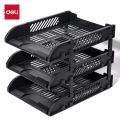 File Tray /Delli 9217ES 3-Compartment File Rack for Office Files/Letter/Document/ Desk Organizer /File Tray File Rack - Black- 1 pcs. 