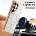 NEW HODON Luxury Clear Magnetic Phone Cases For Samsung Galaxy S25 S24 S23 S22 Plus Ultra A15 A55 A35 A16 A26 A36 For Magsafe Case Transparent Wireless Charging Hard Cover. 