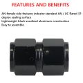 New Universal AN4 AN6 AN8 AN10 Female To Female Union Aluminum 0/45/90 Degrees Hose Fitting Adaptors Elbow Oil Cooler Connectors. 
