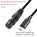 USB Type C To XLR Adapter Type C Male To 3 Pin XLR Female Microphone Cable Connector Computer Audio Data Cable 3 Meters. 