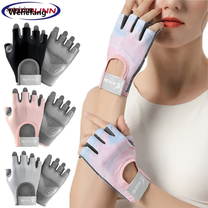 Wenefang Sutuiying 1Pair Gym Fitness Breathable Anti-Slip Women Men Half Finger Bargain Original price Summer Fishing Cycling Fingerless Gloves Female Bicycle Bike