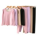 Women's Seamless Thermal Set Long Sleeve Thermal Top with Thermal Pant Thermal Thermal Thermal Set for Women. 