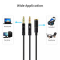 3.5mm Audio Jack Headphone Splitter Cable For External Speaker And Headset. 
