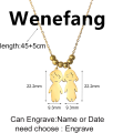 Wenefang Nextvance New Trend Boy Girl Kids Necklace Stainless steel Engraved Custom Name Date Beads Chain Pendant Family Jewelry Gift. 