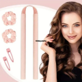 Overnight curling iron heated unheated for curly hair, headband with curling iron hairpin for sleep soft velvet, curly hair heat curler for hot hair for hot hair curler. 