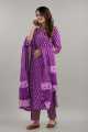 Fabdale Women’s Pure Cotton Printed Kurta Pant with Dupatta Set | Green Floral Ethnic Wear (DVST-017). 