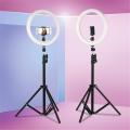 26CM Selfie Ring Light with Tripod Stand, Cell Phone Holder Dimmable 3 Light Modes. 