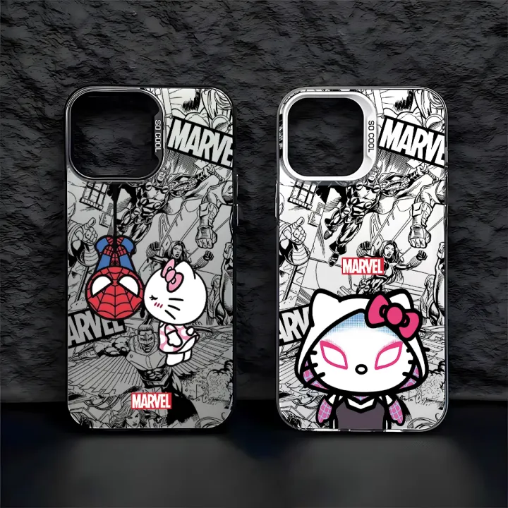 Cute%20Hello%20Kitty%20Kiss%20Spiderman%20Case%20for%20OPPO%20Realme%208%2010%2011%20Pro%20C15%20C20%20C21Y%20C31%20C33%20C35%20C53%20C55%205G%20Matte%20Shockproof%20Back%20Cover%20-%20Image%202