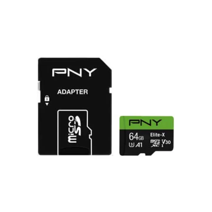 PNY%20Micro%20Sd%2064GB%20Elite-X%20Class%2010%20U3%20V30%20MicroSDXC%20Flash%20Memory%20Card%20-%20Image%202