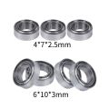 ZOROOM 10Pcs Miniature Sealed Metal Shielded Metric Radial Ball Bearing Model: MR106-ZZ 6X10X3mm & 10Pcs MR74-ZZ 4x7x2.5mm. 
