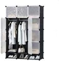 12 Cube Storage Organizer With Shoe Rack Closet Portable Wardrobe Combination, Modular Cabinet For Space Saving. 