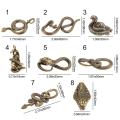 8 Styles Brass Metal Multitool Hand Bag Pendant Snake Shape Keychain Cobra Animal Keyring Key Ring Tool. 