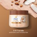 Dove Exfoliating Body Polish Scrub Dry Skin Brown Sugar & Coconut Butter | Gently Exfoliates & Moisturizes Instant Soft & Smooth Skin | Naturally Derived Ingredients | Sulfate-Free | Coconut Scent | 425gm - By Allure Cosmetics. 