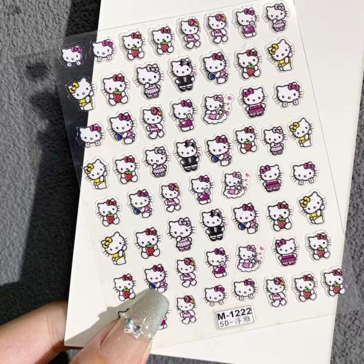 Pink%20Skirt%20KT%20Hello%20Kitty%20Cartoon%203D%20Relief%20Ins%20Style%20Girly%20Adhesive%20Nail%20Decals%20Cup%20Stickers%20-%20Image%207