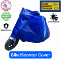 Bike/Scooter Cover Blue Cross Laminated - 100% Waterproof, Dustproof & UV Protection - Universal Fit for All Motorbike & Scooter. 