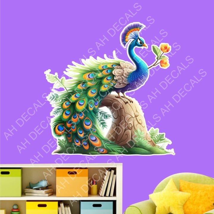 4%20Pcs%206D%20Peacock%20Flower%20Tree%20Branch%20Wall%20Decals%20Stickers%20Bedroom%20Living%20Room%20Sofa%20TV%20Background%20Wall%20Decor%20-%20Image%205