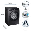 Samsung  8Kg Washing Machine WW80T504DAB With AI Ecobubble, Hygiene Steam, App Control. 