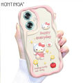 Hontinga for OPPO A2 5G A79 5G Back Cover Cute Melody Cinnamoroll Cream Texture Phone Case Wavy Edge Soft Silicone Cover. 