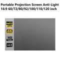 Portable Projector Screen 60/72/80/92/100/120 Inch 16:9 Anti-Light Projection Reflective Cloth For Home Cinema Outdoor Office Gonghpng. 