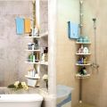 No Tools 4 Tier Multi Use Rack Corner Shelf Holder Shelves Adjustable Storage Space Saver Organizer Kitchen Bathroom Toilet 260cm Max Height. 