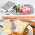 Stainless Steel Butter Dish Storage Keeper Tray with Easy to Hold Lid. 
