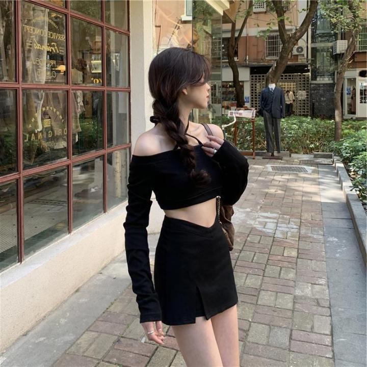 2024%20spring%20summer%20stretch%20wrap%20hip%20skirt%20sexy%20v-shaped%20waist%20slit%20culottes,%20high-waisted%20slimming%20skirt,%20hot%20girl%20miniskirt%20-%20Image%204