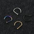 HOT Creative Indian Style Nostril D-type Septum Ring Nostril Titanium Body Jewelry Nose Ring Ear Cartilage Piercings Nose Hoop. 