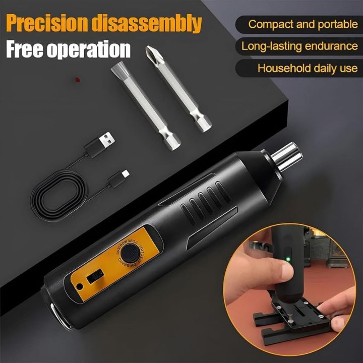 New Cordless Electric Screwdriver Set One-button Start Forward/Reverse ...