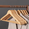 Brown Cloth Hanger, 6 Pcs Wooden. 