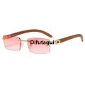Difutagui New specials CATERSIDE New Punk Rimless Rectangle Sunglasses Men 2021 Fashion High Quality Vintage Trendy Small Frame Sun Glasses Frameless Eyewear UV400. 