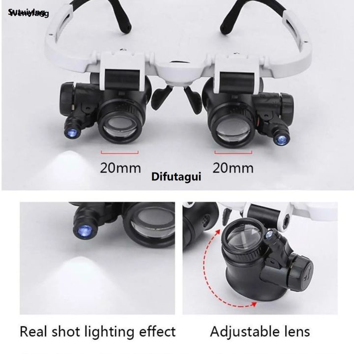 Difutagui%20Wenefang%20Sutuiying%202XLED%20Watch%20Jeweler%20Repair%20Magnifier%20Head-Mounted%20Headband%20Bargain%20Luxury%20price%20Adjustable%20New%20Magnifying%20Head%20Eye%20Glasses%20Loupe%20Lens%208X%2015X%2023X%20-%20Image%204